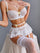 White Lace Embroidered Flower Sexy Lingerie Set MSL086