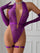 Plunge Neck Halter Lace Sexy Bodysuit MSL115