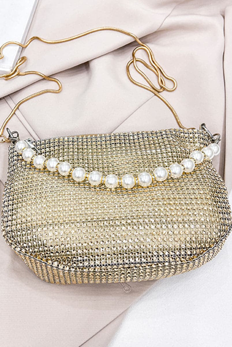 Mini Faux Pearl Decor Shoulder Bag MNBF097