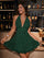 Leaf Sequin A-line Mini Party Dress XF251192