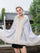 Sequin Solid Elegant Faux Fur Trim Cape Shawl MSF039