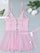Lavender See-through Sexy Polka Dot Lace Two-piece Set MSL087