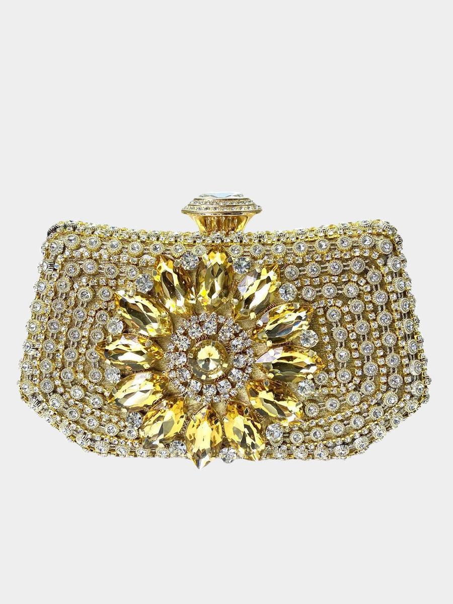 Luxurious Diamond-encrusted Gold Clutch MNBF103 - MISS ORD