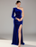 Royal Blue Velvet One Shoulder Prom Dress XF250127