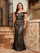 Plus Off Shoulder Sequin Floral Evening Dress XF251300