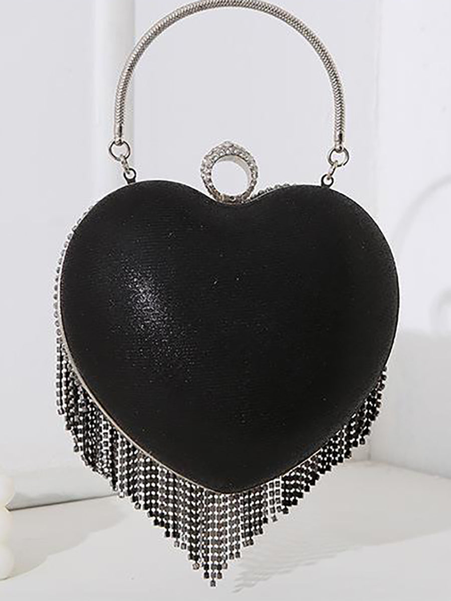 Stone Tassel Heart Match Wedding Dress Clutch Bag MNBF005 - MISS ORD