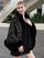 Sequin Solid Elegant Faux Fur Trim Cape Shawl MSF039