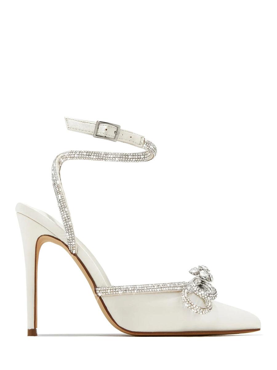 Bowknot Rhinestone Thin Pointed Heels MHE1117 - MISS ORD