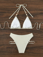 Sparkle Pearl Chain White Bikini Set