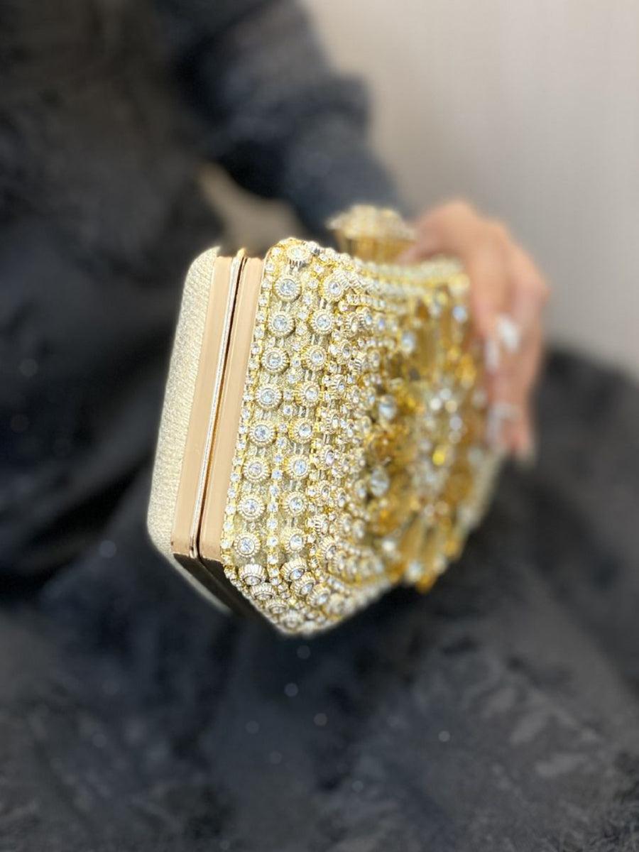 Luxurious Diamond-encrusted Gold Clutch MNBF103 - MISS ORD