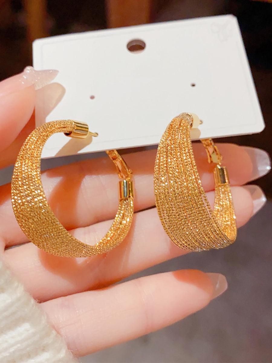 Personalized Metal Geometric Large Earrings MSE20007 - MISS ORD