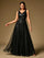 Pink Sequin Floral A-line Formal Dress XF251365