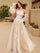 Off Shoulder Puff Sleeve 3D Floral Tulle A-Line Wedding Dress MSW081