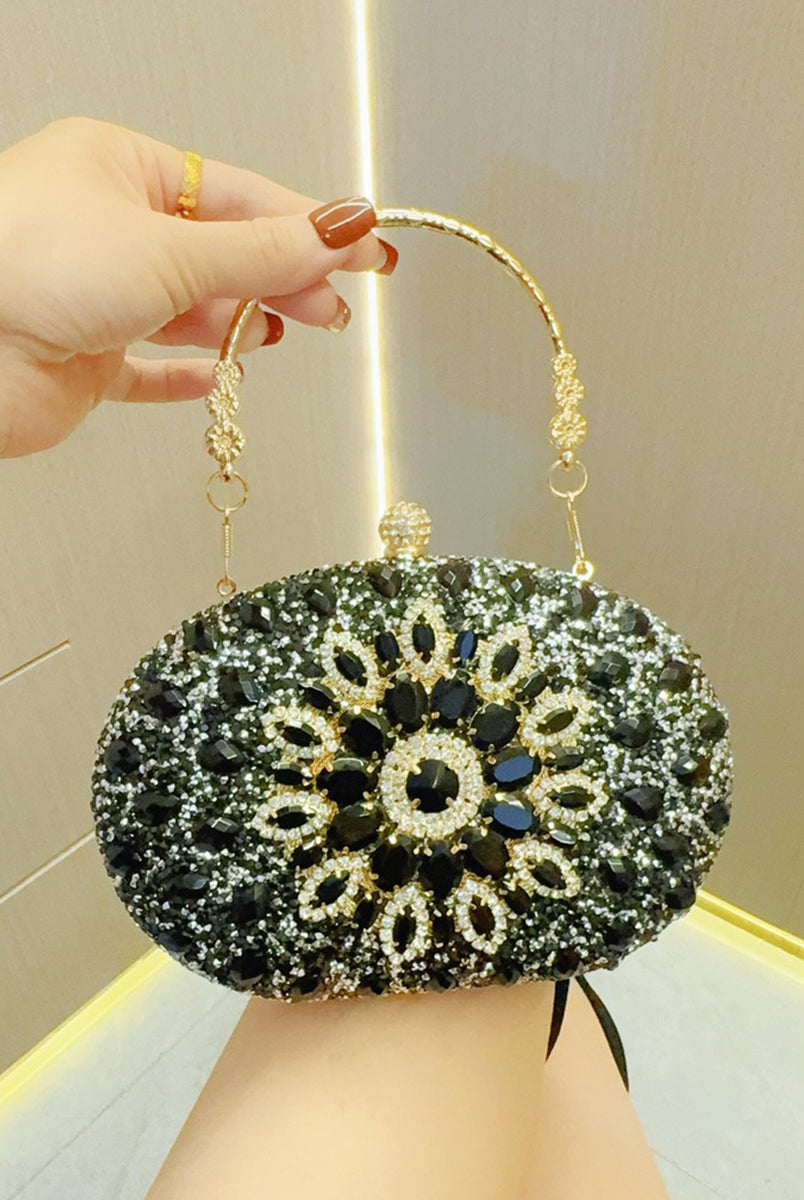 Colorful Diamond Oval Handbag