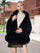 Sequin Solid Elegant Faux Fur Trim Cape Shawl MSF039