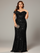 Plus Off Shoulder Ruched Sequin Prom Dress PSL30308