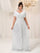 Elena Plus Navy Draped-Sleeve Formal Dress