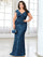 Guinevere Plus Size Floral Sequin Mermaid Dress