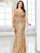Guinevere Plus Size Floral Sequin Mermaid Dress