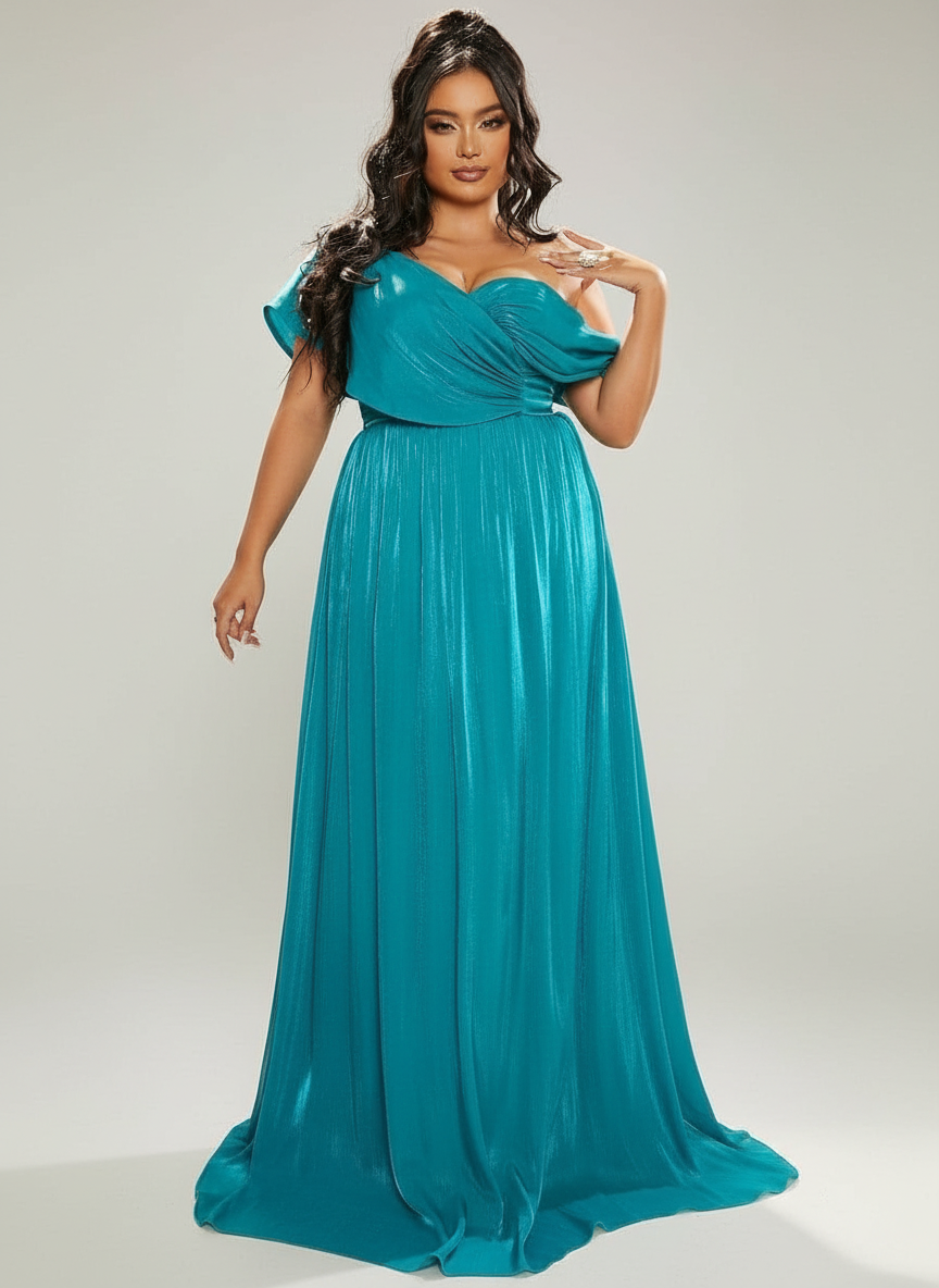 Missord Plus Size One Shoulder A-Line Emerald Blue Bridesmaid Dress PXL079 Online Sale MISS ORD Missord Plus Size One Shoulder A-Line Emerald Blue Bridesmaid Dress PXL079 Online Sale MISS ORD