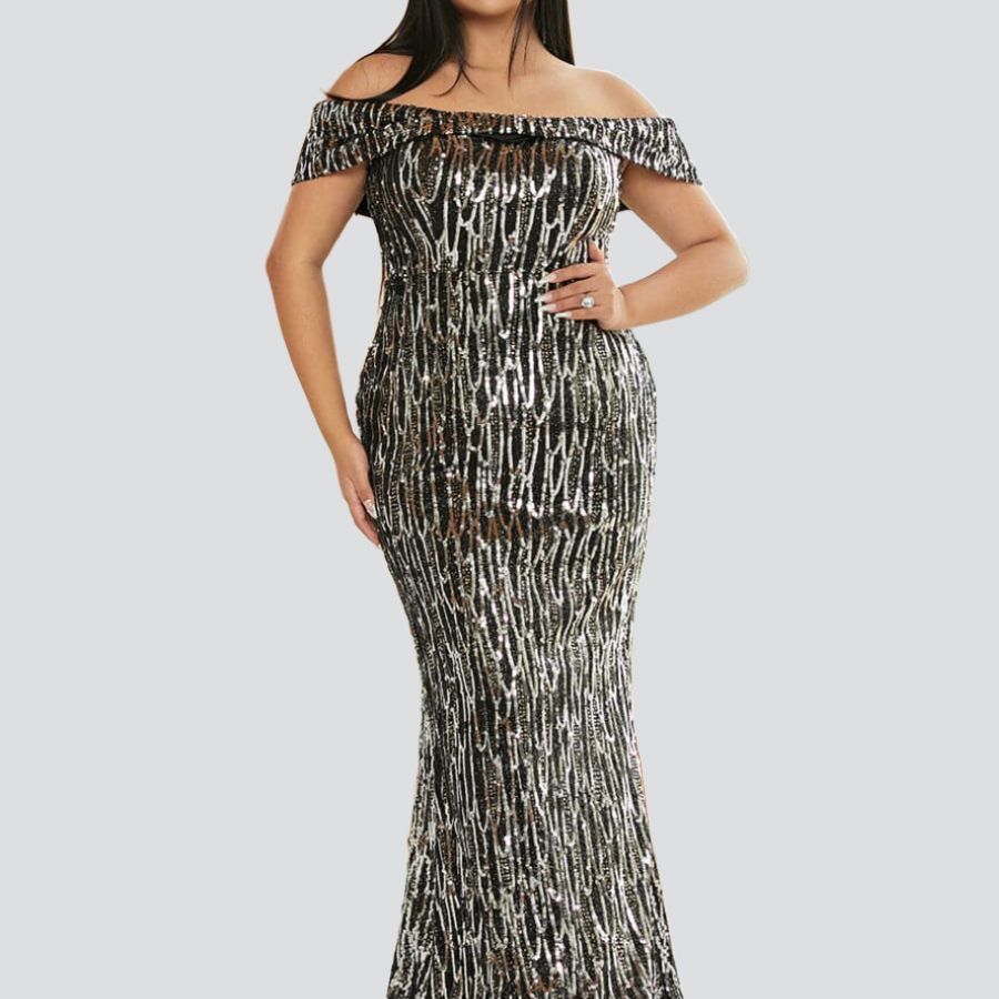Plus Size Sequin Mermaid Evening Dress PJMH3149