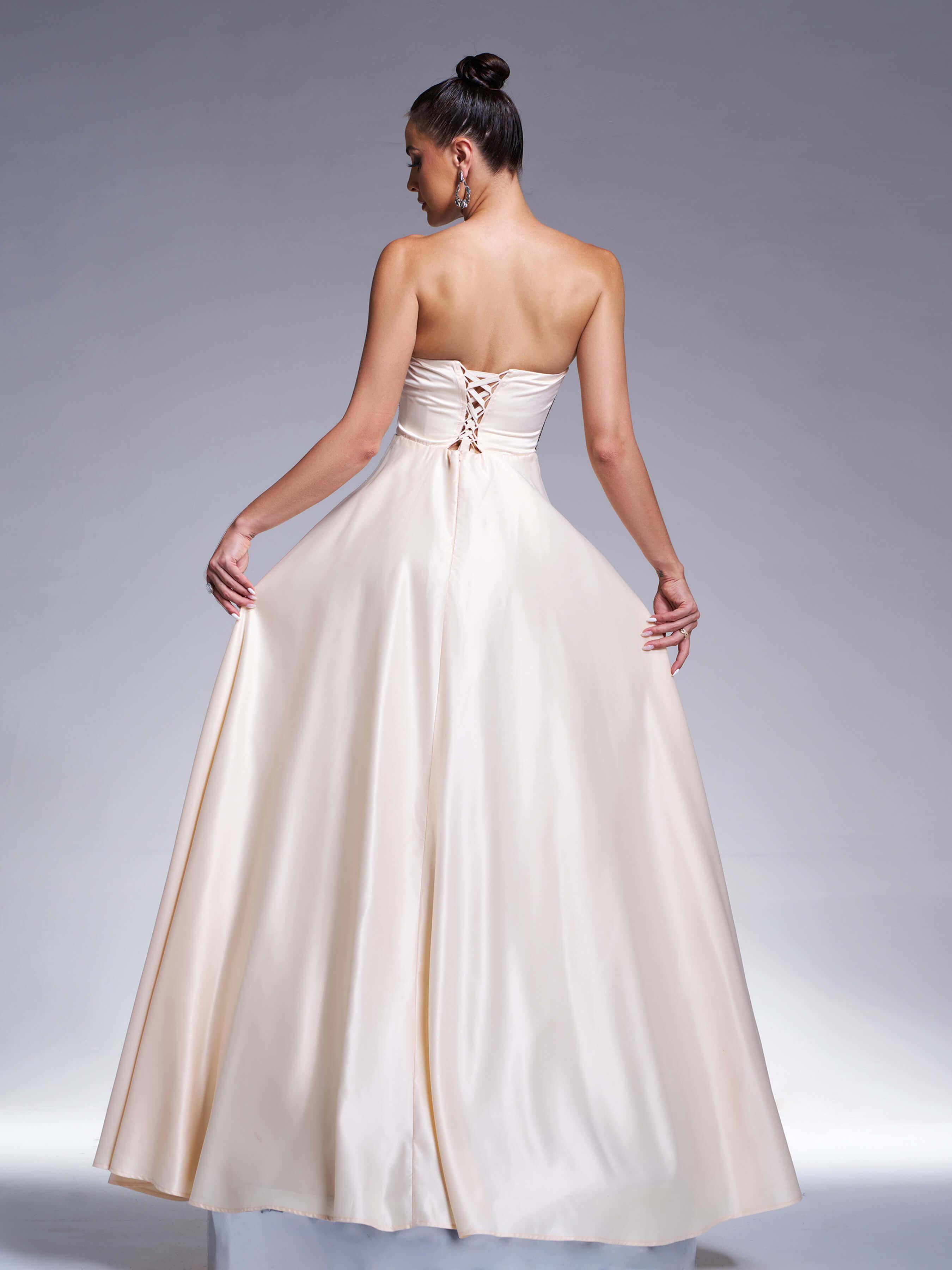 Strapless Rhinestone Corset Prom Dress RJ11900 - MISS ORD