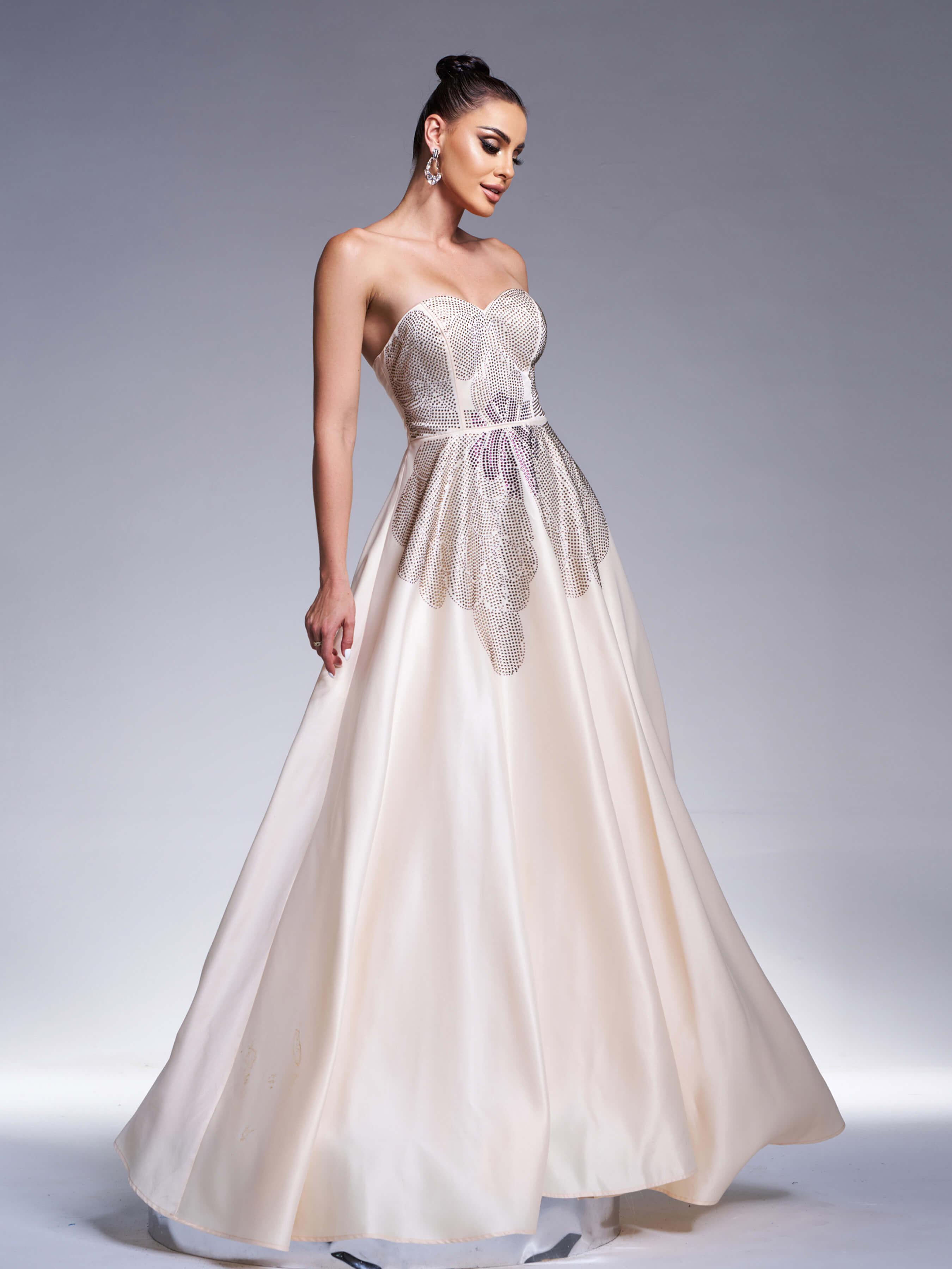 Strapless Rhinestone Corset Prom Dress RJ11900 - MISS ORD