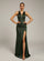 Green Sleeveless Back Cross Satin Prom Dress RX70342