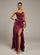 Purple Strapless Ruffled Split Cocktail Dress RX70356