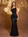 Black Sequin One-Shoulder Mermaid Evening Dress ST59121