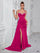 Navy Sweetheart Neck Corset Split Evening Dress XF05703
