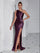 One Shoulder Ruched Split Satin Prom Dress XF05707