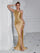 One Shoulder Ruched Split Satin Prom Dress XF05707