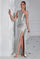 One Shoulder Ruched Split Satin Prom Dress XF05707