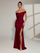 Off-Shoulder Gathered Slit Maxi Dress XF250118