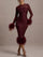 Venus Long Sleeve Feather Sequin Cocktail Dress