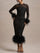 Venus Black Feather Bodycon Sequin Cocktail Dress