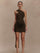 One-Shoulder Draped Ruched Bodycon Cocktail Dress XF251319