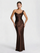 One Shoulder Ruched Satin Cocktail Dress