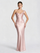 One Shoulder Ruched Satin Cocktail Dress