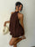 Halter Neck Ruffle Layered Mini Dress XF251328