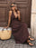 Polka Dot Halter Backless Maxi Dress XF251330