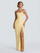 Strapless Draped High Slit Evening Dress XF251335