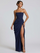 Strapless Draped High Slit Evening Dress XF251335