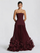 Strapless Floral A-line Formal Dress
