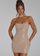 Nude Choker Strapless Rhinestone Bodycon Mini Party Dress XF251361