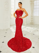 Strapless Mermaid Sequin Evening Dress RM20721