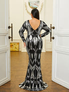 Plus Size Formal Corset Sequin Dress PXJ1572