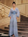 Lantern Sleeve V-Neck High Split Black Prom Dress RM21107