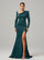Dark Green Long Sleeve Mermaid Split Dress GM00676 - MISS ORD